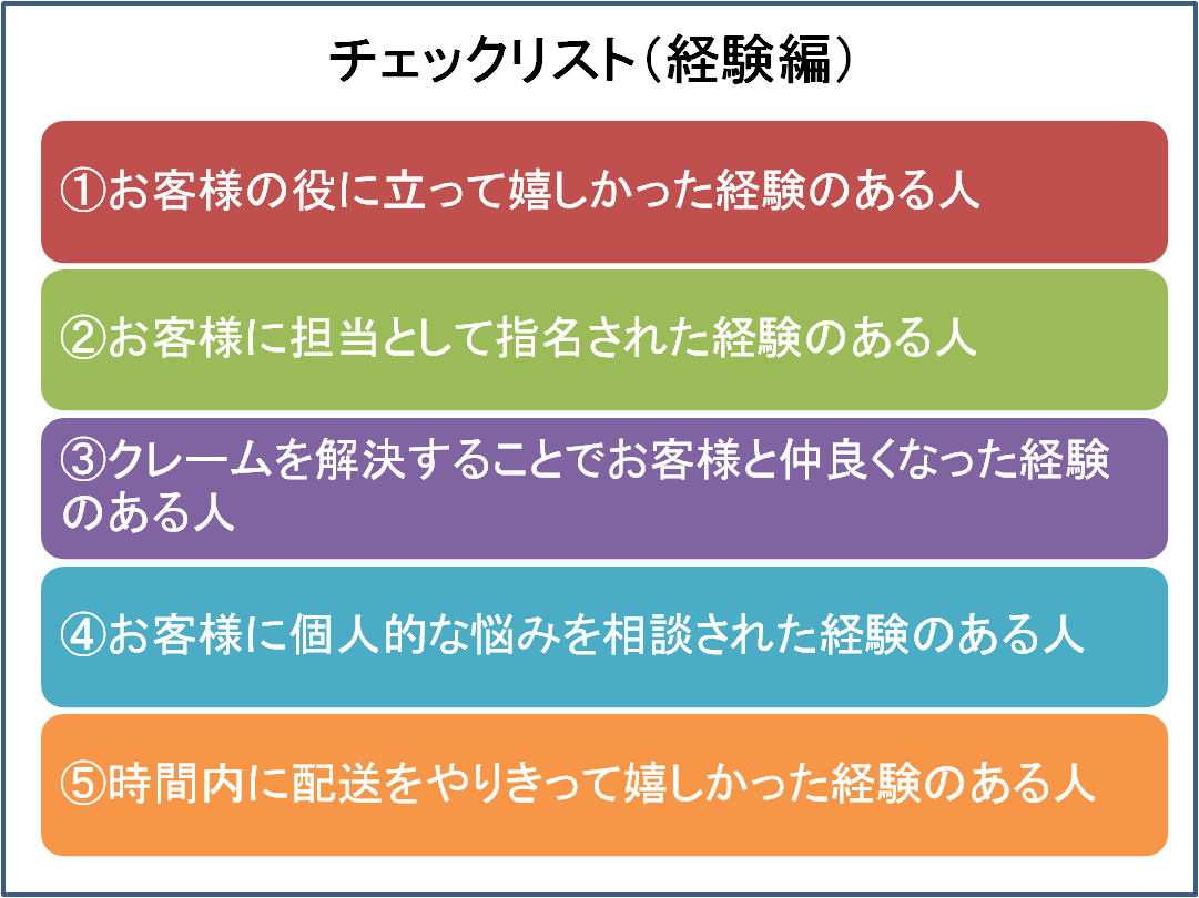 チェックリスト(経験編)